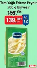 BİNVEZİR TAM YAĞLI ERİTME PEYNİR 500 G